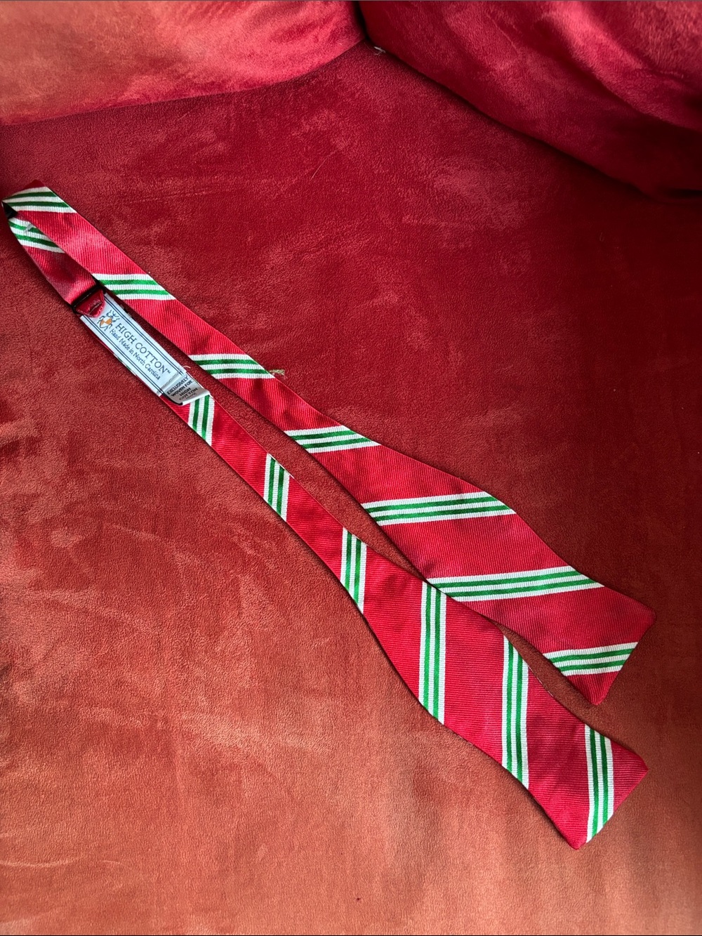 High Cotton Classic Red Stripe Self-Tie Bow Tie Christmas stripes